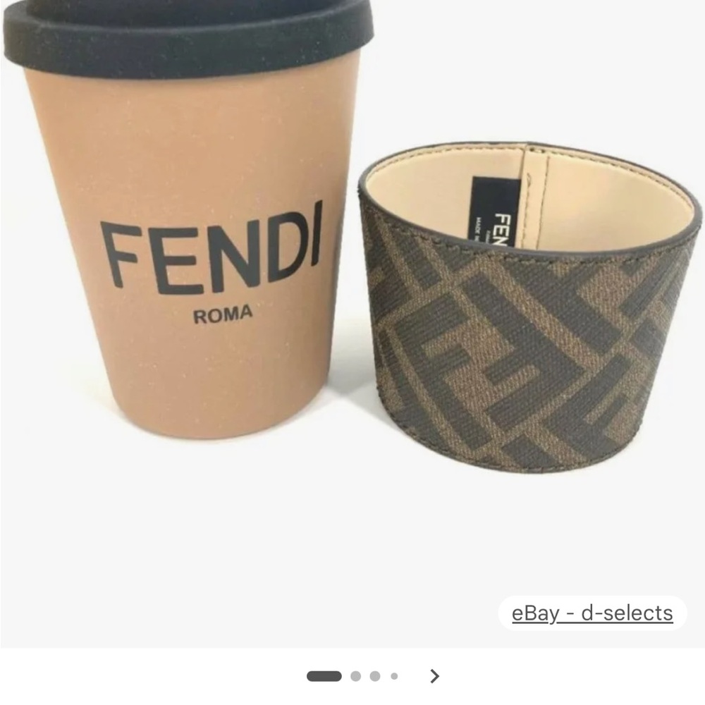 Fendi Brown rubber to go coffee cup